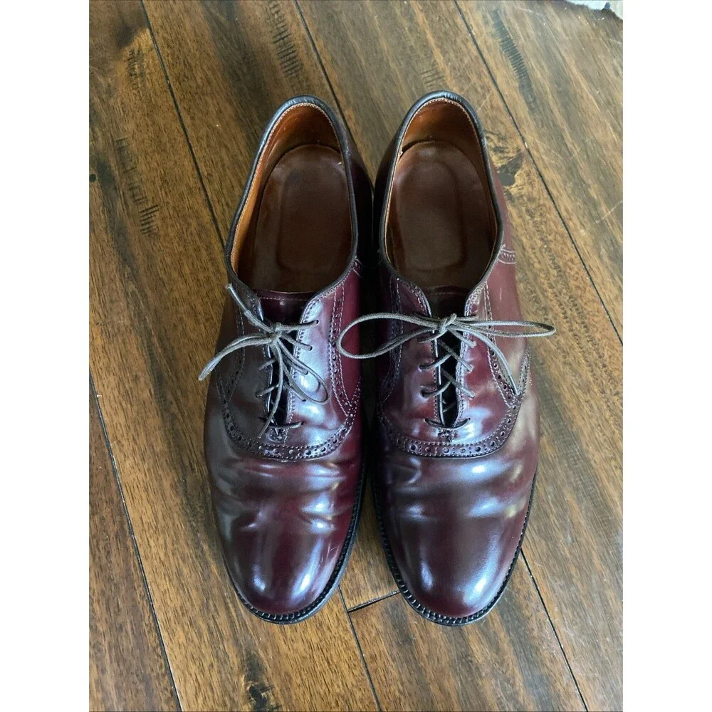 Alden 994 Saddle Bal Oxford Shell Cordovan Cherry Brown 10.5 C E *replaced heel